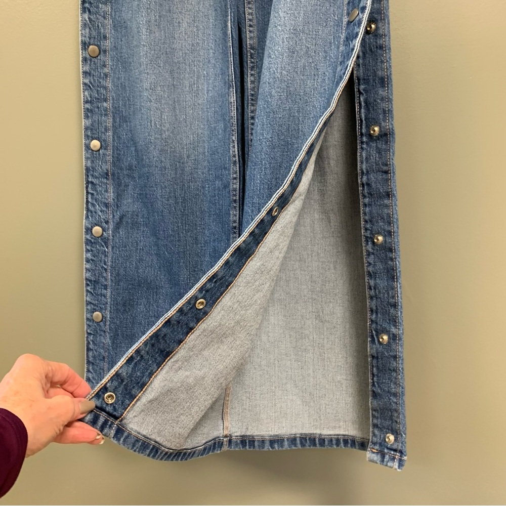 NWT Social Tourist Highest Rise Side Snap Extreme Baggy Jeans Medium Wash Denim - Picture 10 of 16